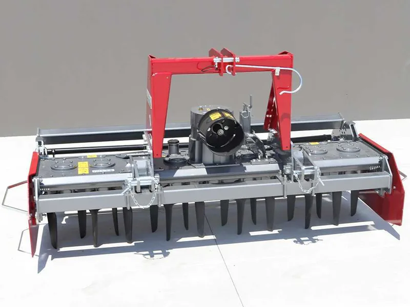 Herse rotative RM200 - largeur de travail 200 cm - 18 lames série lourde - Rouleau à cage