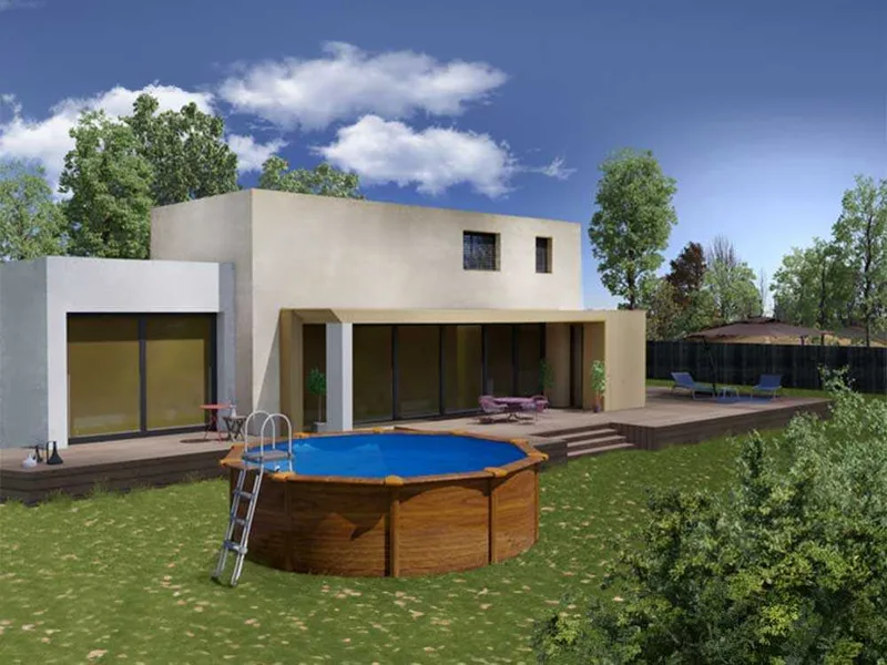 Gre Pacific ronde Ø350 x 120 cm - Piscine hors-sol en acier