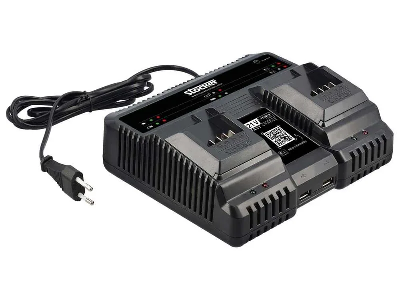 Chargeur de batterie double Fast Charge 21V - STOCKER