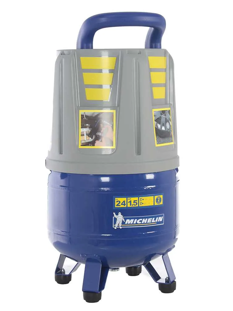 Michelin MVX 24 - Compresseur d'air électrique portatif monophasé, oil-less - Moteur 1.5 CV - 24 L