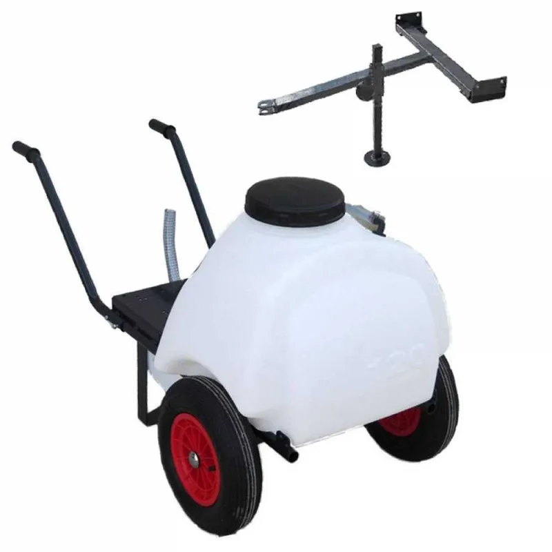 Chariot de pulvérisation avec cuve 120 L pour application à motopompe thermique Comet avec attelage