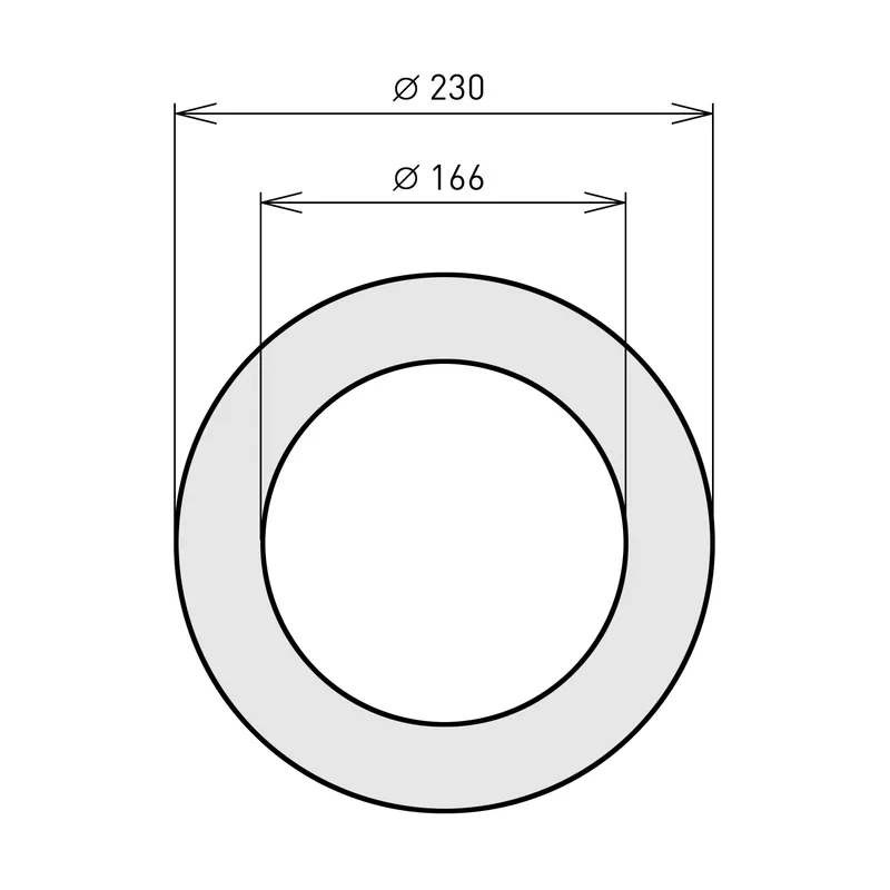 Raik Basic Rosette murale 160mm gris fonte 3cm pour tuyau de fumée / conduit de fumée