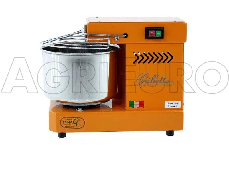 Pétrin à spirale électrique - Famag Grilletta IM5 Color - Orange 5 kg - 8 L