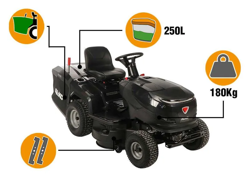 AL-KO Comfort 14-86.6 HD-A - Tracteur tondeuse - Transmission hydrostatique - Bac de ramassage
