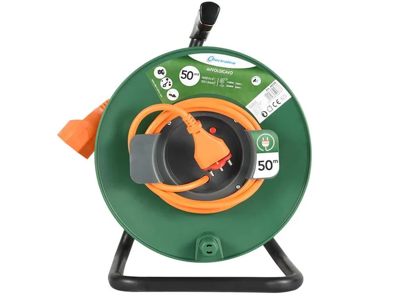 Enrouleur Electraline - 50m - Prise Universelle Section 3 x 1,5 mm² (3 câble avec section 1,5mm²)