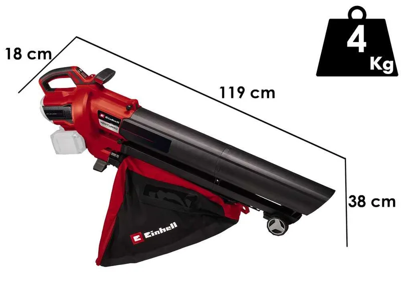 Einhell Venturro 36/240 - Souffleur de feuilles à batterie 3 en 1 - 2x18 V 5.2 Ah