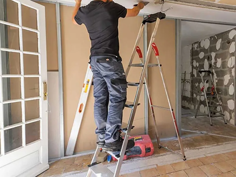 Hailo ProfiStep XXL, 6 marches, 1.90 m - Échelle en aluminium avec tréteau