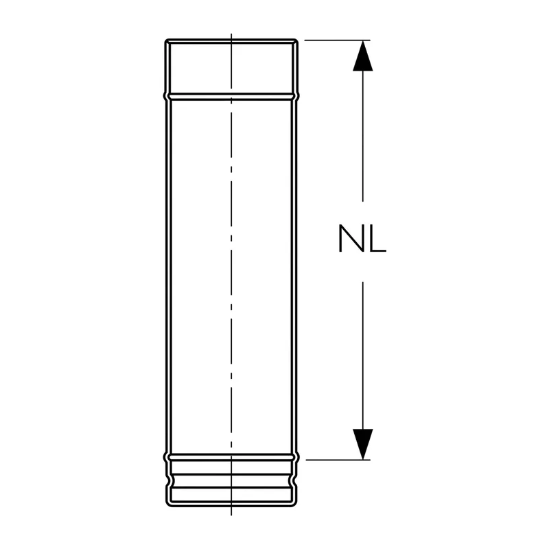 Schiedel Élément de conduit PPL ovale 1000 mm Ø 130 mm