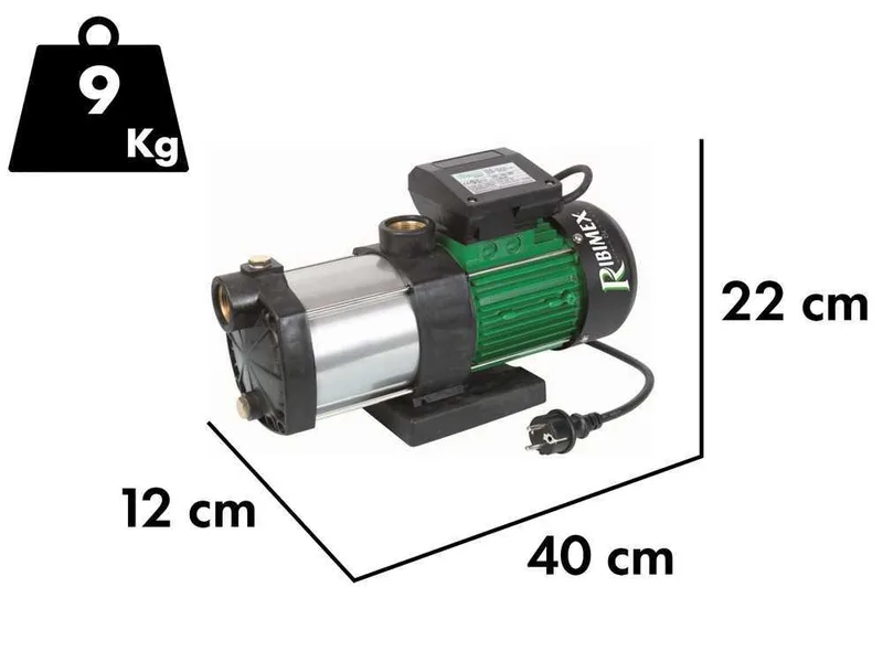 Ribimex PRMCA3P - Pompa à eau électrique auto-amorçante - 3 turbines - 900 W