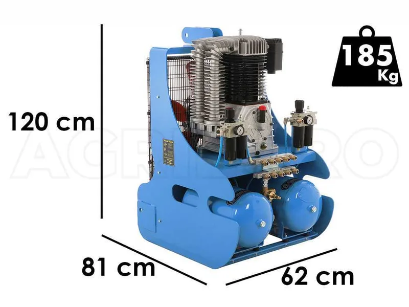 Compresseur avec attelage pour tracteur Campagnola PTO ECOPLUS 1500 - Récolte olives et taille