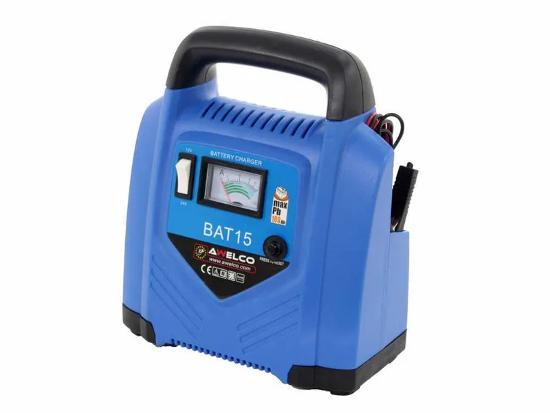 Awelco BAT 15 - Chargeur de voiture portable - alimentation monophasée - batteries 12/24V