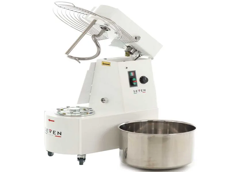 Pétrin à spirale professionnel Seven Italy GHR 30 - 230 V - Avec roues et Minuterie - 2 vitesses