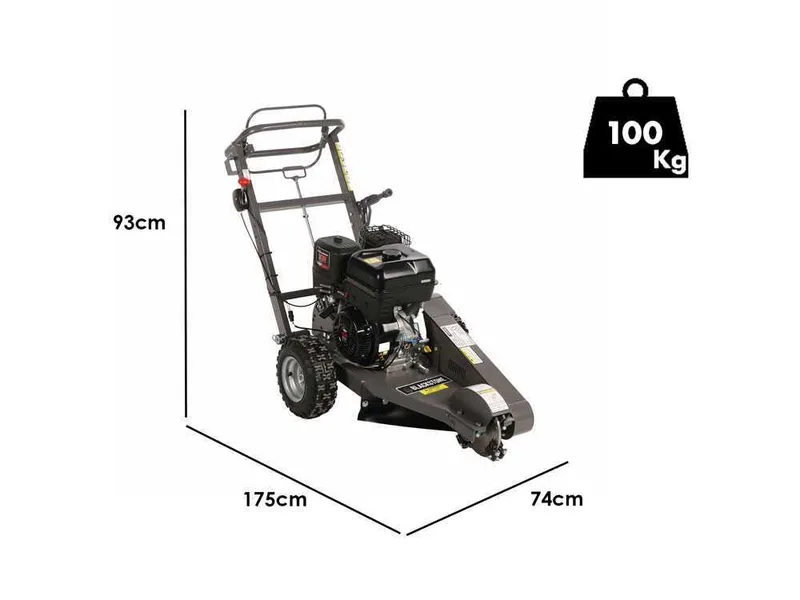 BlackStone SG 420 B&S - Rogneuse de souches - Moteur B&S XR2100 420 cm3 - Disque de coupe avec 8 marteaux en carbure de tungstène