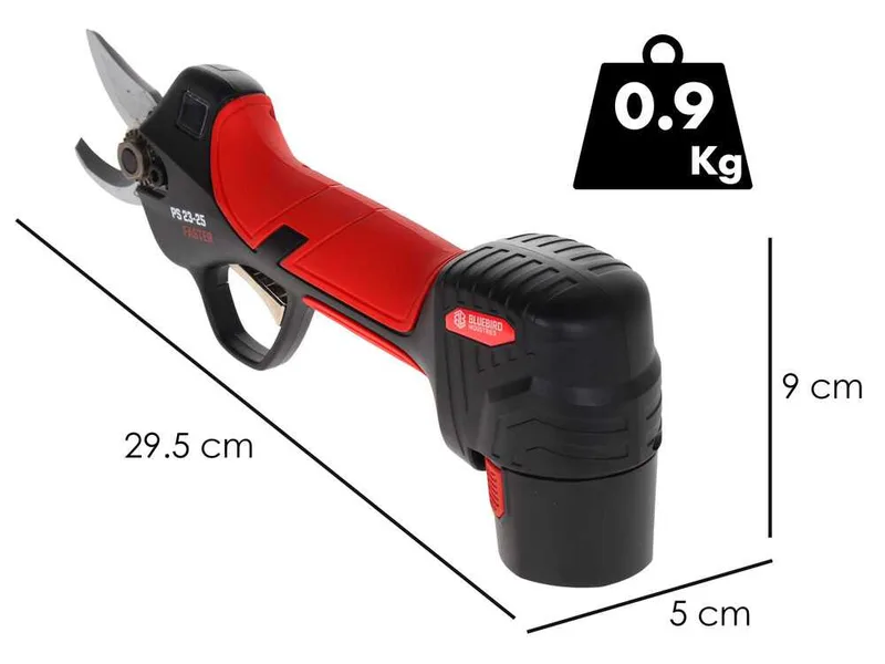 Blue Bird CS 22-04 & PS 23-25 Faster - Kit Élagueuse à batterie + Sécateur électrique de taille - 12.6 V 2.5 Ah - Diamètre de coupe 23 mm