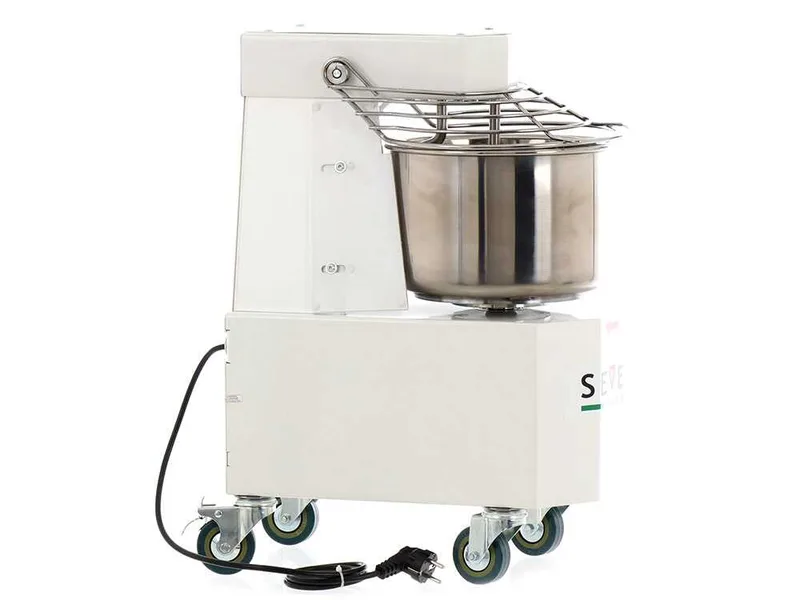 Pétrin à spirale professionnel Seven Italy GH 10 - 230 V - Avec roues et Minuterie