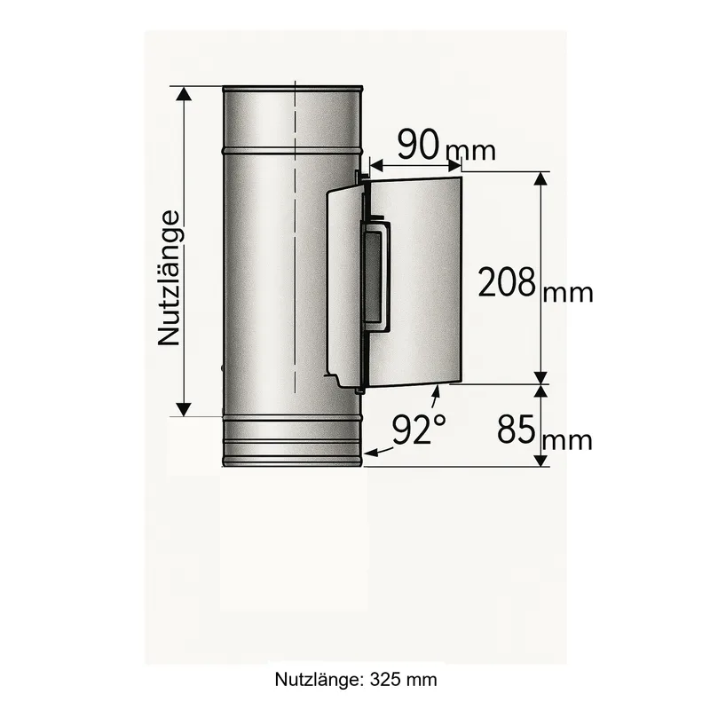Schiedel PRIMA PLUS raccord de porte de nettoyage angulaire Ø113 mm avec siphon à condensats simple paroi mat