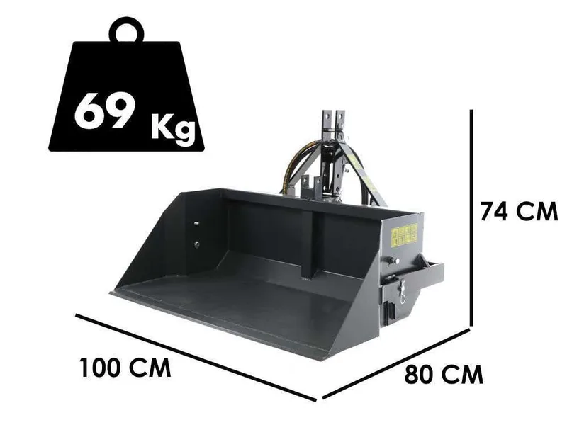 Godet arrière hydraulique pour tracteur BlackStone B-PAL H 100 - de 100 cm - Charge 400Kg