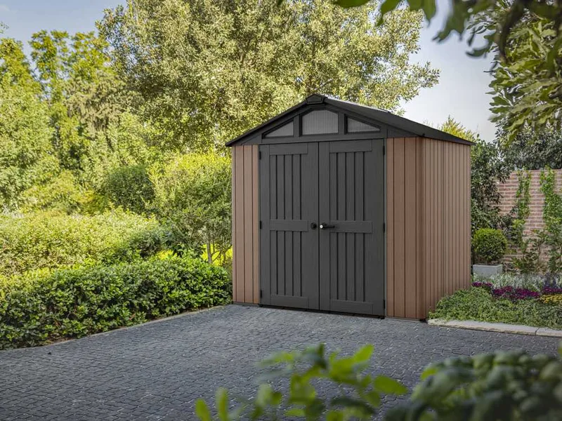 Keter Stronghold 8X6 - Abri de jardin - Avec porte à double battant - 249 × 178 × 241 cm