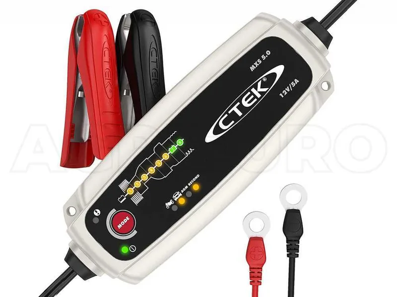 CTEK MXS 5.0 12V - Chargeur de batterie et mainteneur de charge automatique - 8 étapes - compensation de température