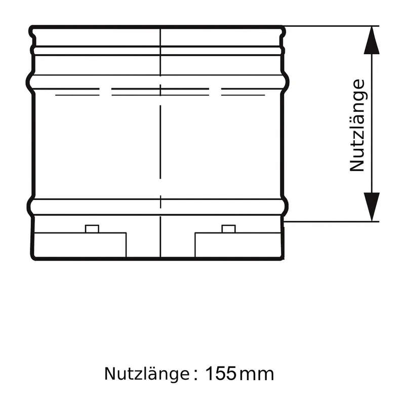 Schiedel ICS élément de tuyau 200 mm Ø180 double paroi brillant