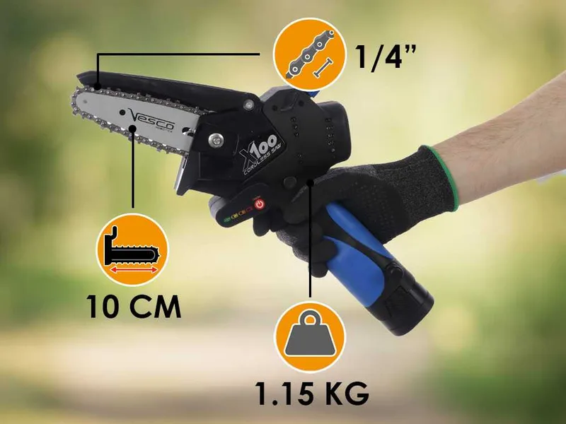 Vesco X100 - Élagueuse sans fil - 2 batteries de 14.4 V et 2.6 Ah