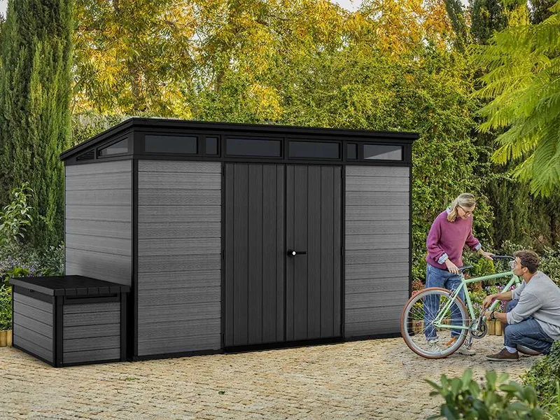 Keter Cortina 11 x 7 - Abri de jardin - Avec porte à double battant - 340 × 218 × 226 cm