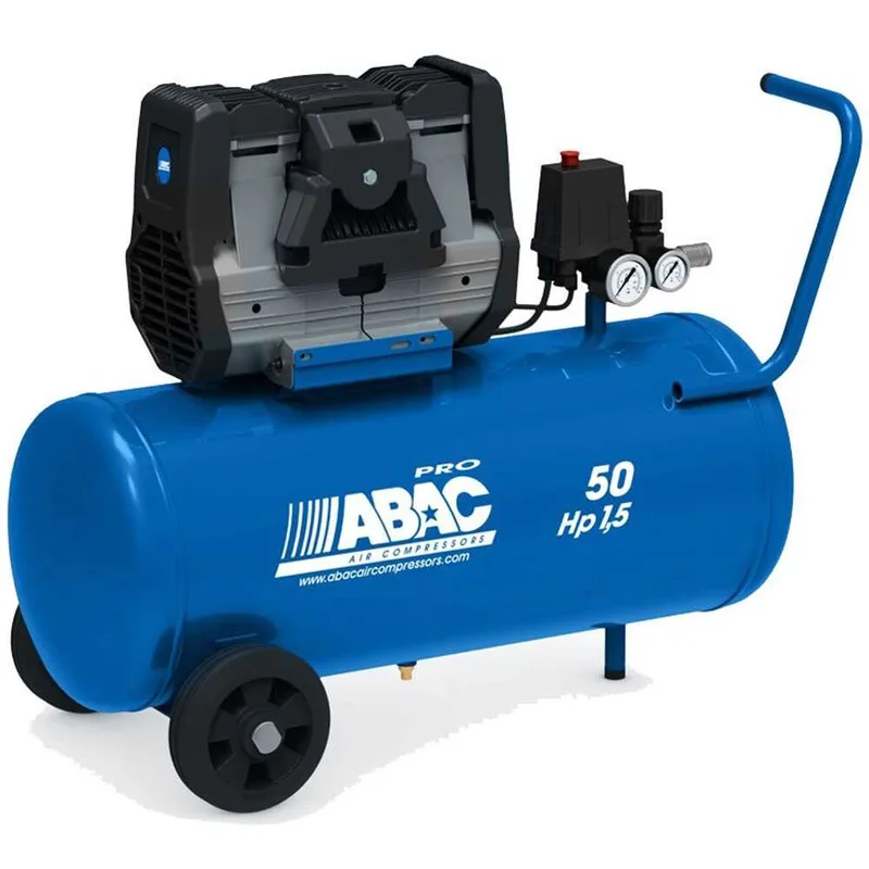 Abac montecarlo OS15P - Compresseur d'air électrique monophasé silencieux, sans huile - Moteur 1,5 CV - 50 litres