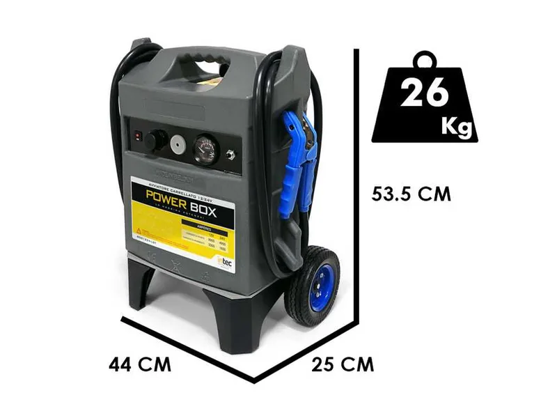 Intec BOS1224-LST - Démarreur professionnel à batterie sur chariot - 12/24 V - 9900 A