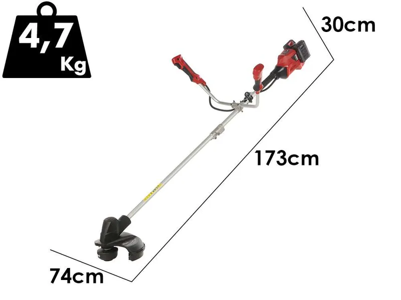 GeoTech X-Line BD-40V - Débroussailleuse à batterie - 40 V - 2 × 20 V 4 Ah