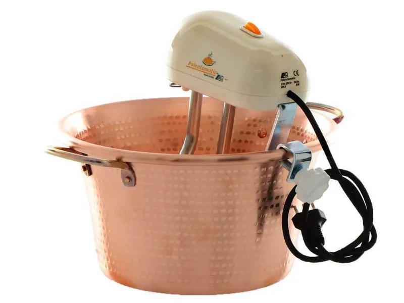 LAR Polentamatic - Chaudron en cuivre électrique pour polenta à base plate 6.5L - 8W max