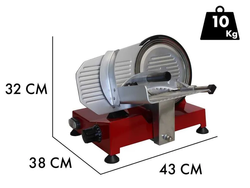 Celme ALFA 220 Rouge - Trancheuse à jambon avec lame en acier 220 mm