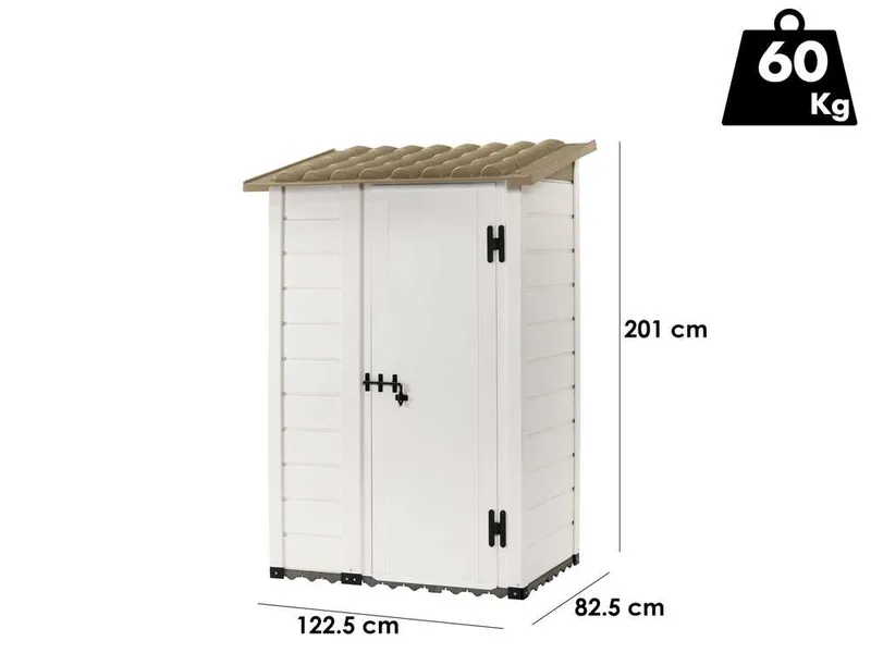 Garofalo Tuscany 100 - Abri de jardin - Avec porte décentrée - 122,5 x 82,5 x 201 cm