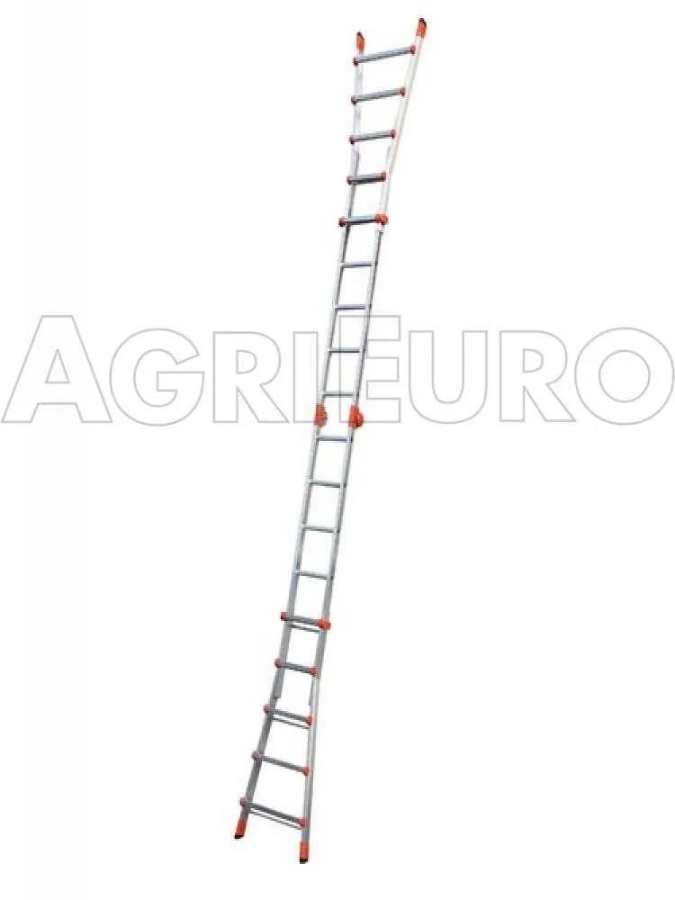 Gierre Peppina AL020DS - 2x8 marches, 4.70 m - Échelle télescopique en aluminium