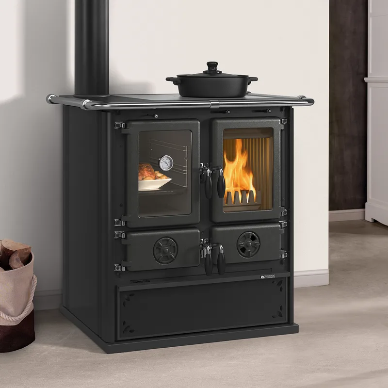 La Nordica Rosetta SX.16 Steel cuisinière à bois acier anthracite-noir