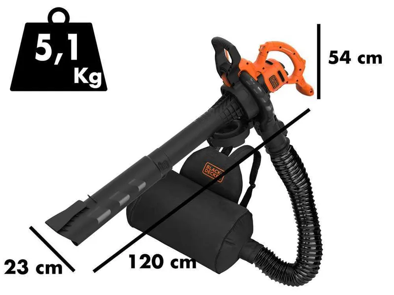 Black & Decker BEBLV290 - Souffleur aspirateur électrique à feuilles 3 en 1