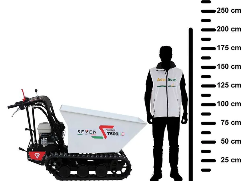 Brouette à cheniles Seven Italy T500HD GX - Caisson dumper hydraulique - Charge 500 kg