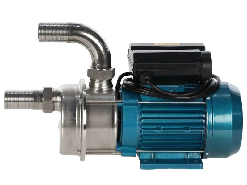 Tellarini ALM 30 - Pompe électrique de transfert en acier inoxydable - Raccord droit + courbé en acier inoxydable - Monophasée - 230V - Choisissez vos raccords