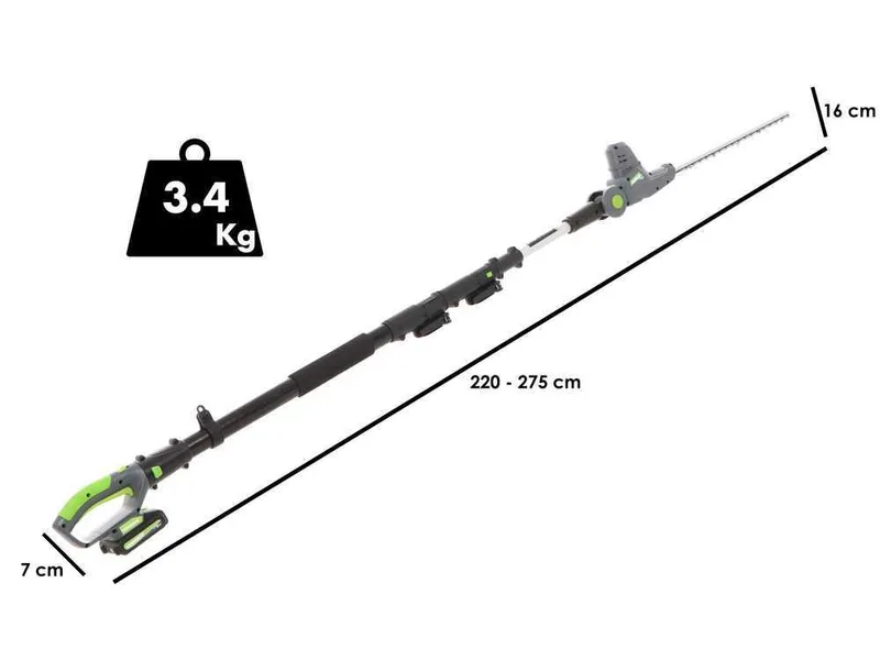 Verdemax PTT20 - Kit perche élagueuse et taille-haie télescopique - Batterie 20V 2Ah