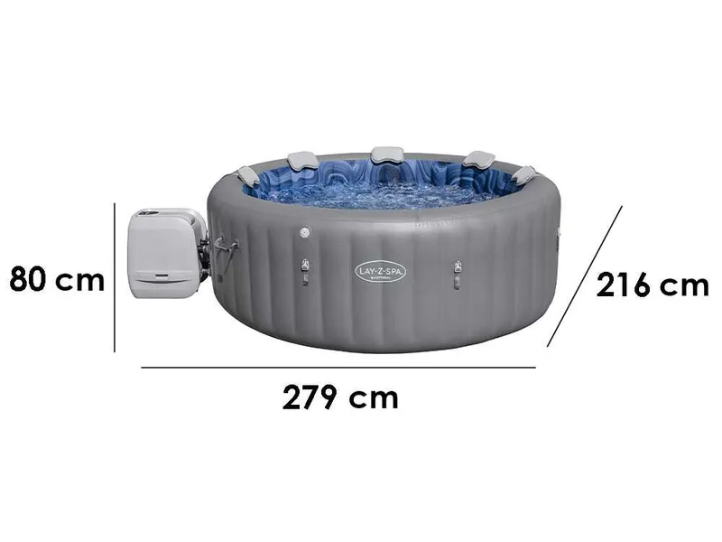 Bestway Lay-Z-Spa Santorini HydroJet 6001T - Ø216x80 cm - Spa gonflable à hydromassage