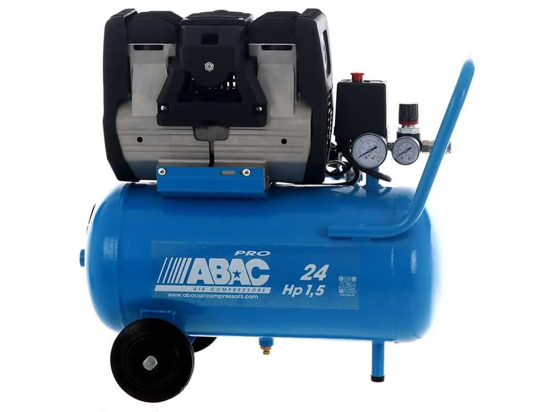 Abac pole position OS15P - Compresseur d'air électrique monophasé silencieux, sans huile - Moteur 1,5 CV - 24 litres