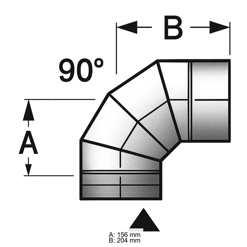 Schiedel PRIMA PLUS coude 90° Ø180 mm simple paroi mat
