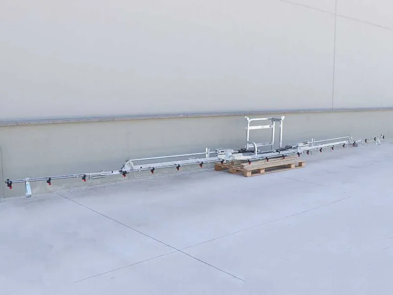 Rampe désherbage hydraulique galvanisée 10 m 20 jets, anti-goutte à membrane – 2 vérins