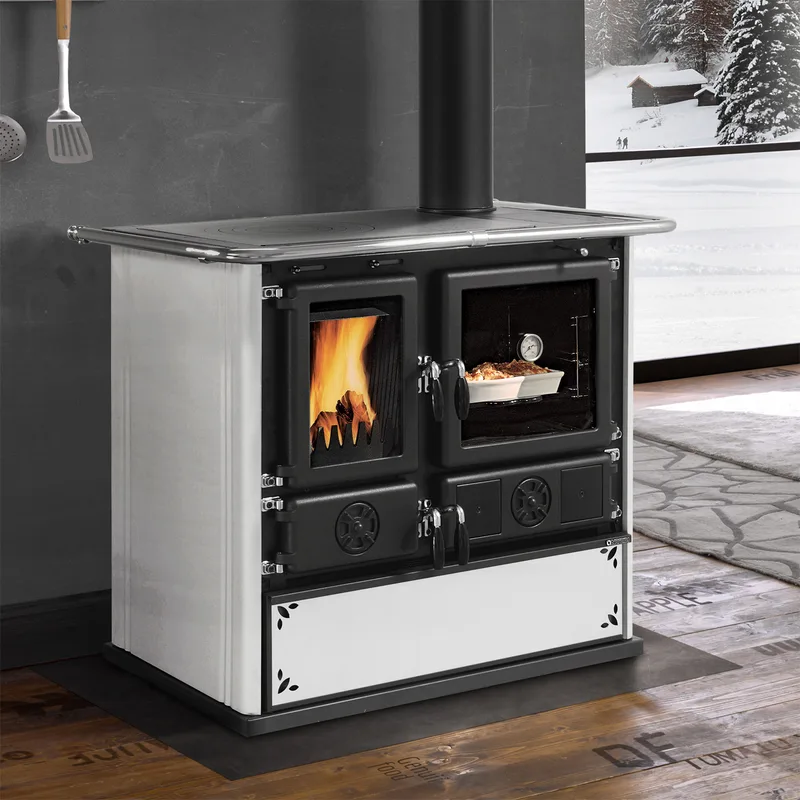 La Nordica Rosa 5.0 poêle de cuisine en acier blanc moucheté