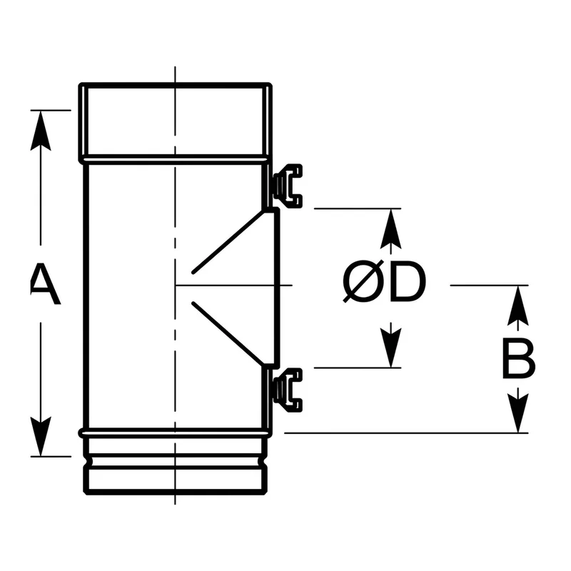 Schiedel Té PPL 90° 1,0 Ø 350 mm pour raccord Ø 180 mm