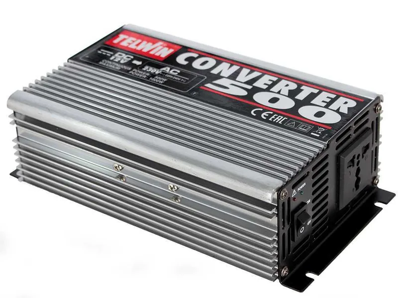 Telwin Converter 500 - Convertisseur de courant à onduleur de 12V CC à 230V CA - puissance 500W