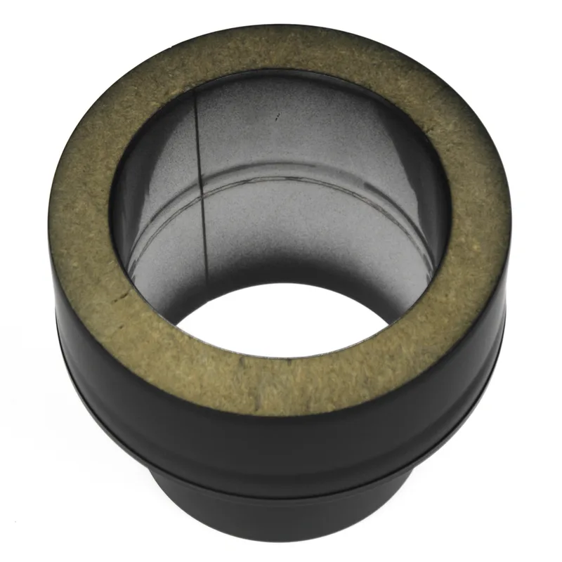 Raik Coltherm Adaptateur double paroi 150mm transition de EW à DW noir pour tuyau de fumée / conduit de fumée