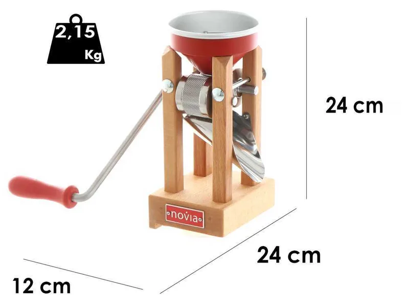Eschenfelder Novia nr120 aluminium rouge 150g - Floconneuse manuelle avec rouleaux en acier inoxydable