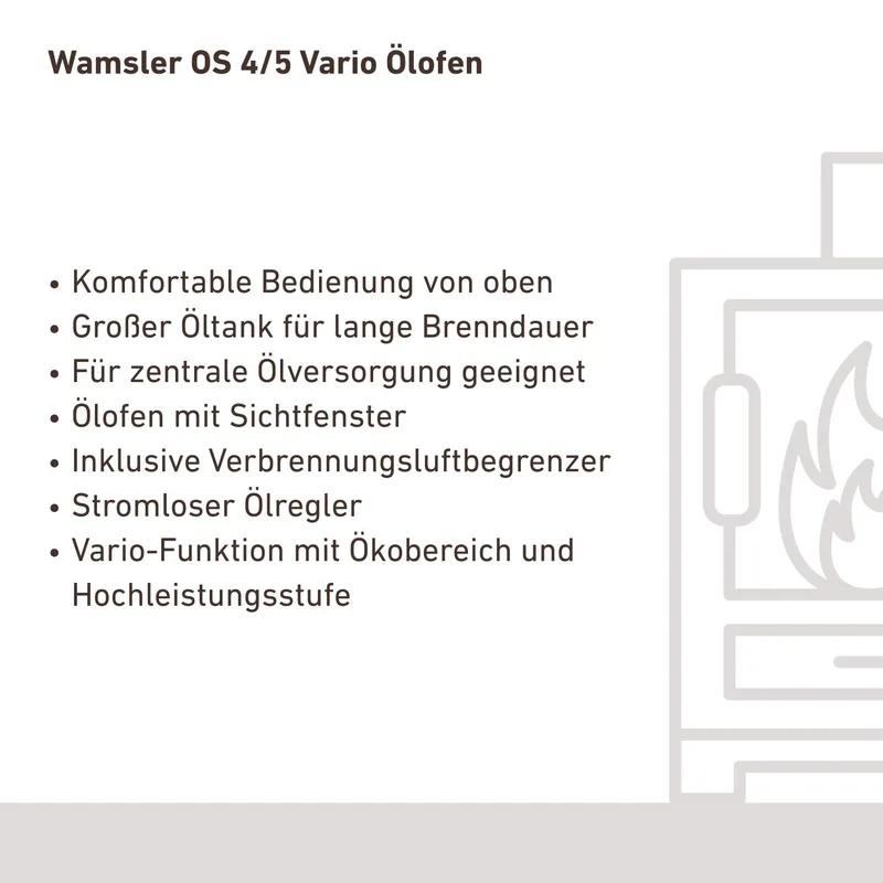 Wamsler OS 4/5 Vario poêle à mazout cachemire