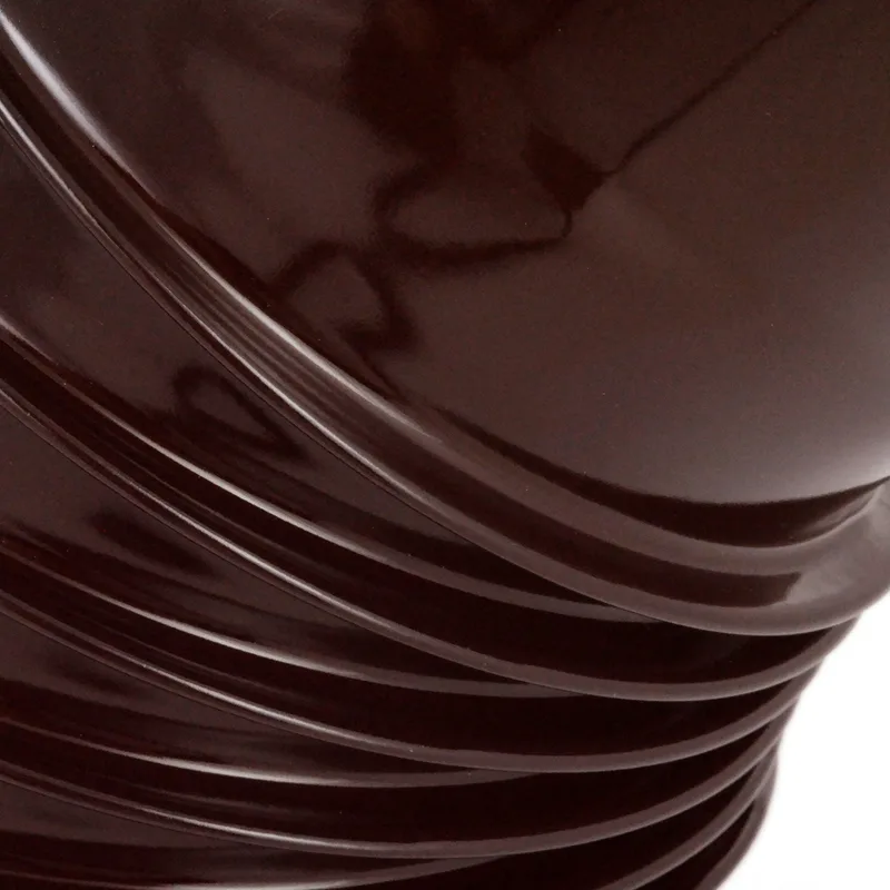 Coude de conduit de fumée / Coude de tuyau de poêle émaillé 150mm - Coude à 45° nervuré marron