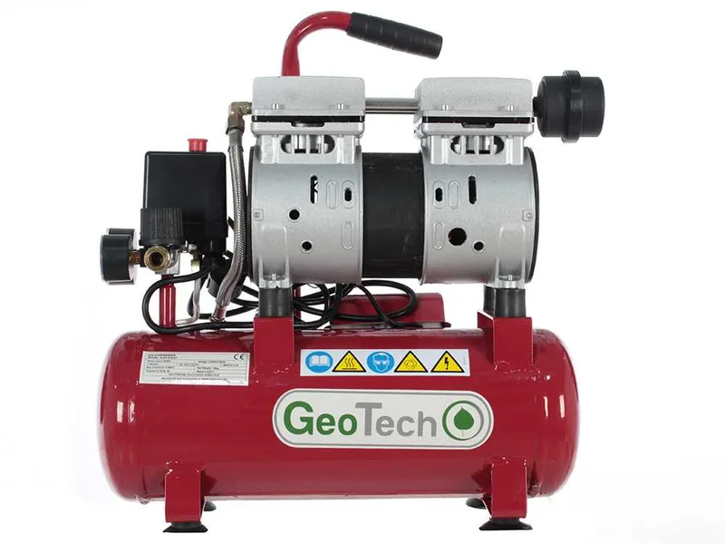 GeoTech S-AC-9-8-07 - Compresseur électrique silencieux compact portatif - Moteur 0.7 CV - 8 bars
